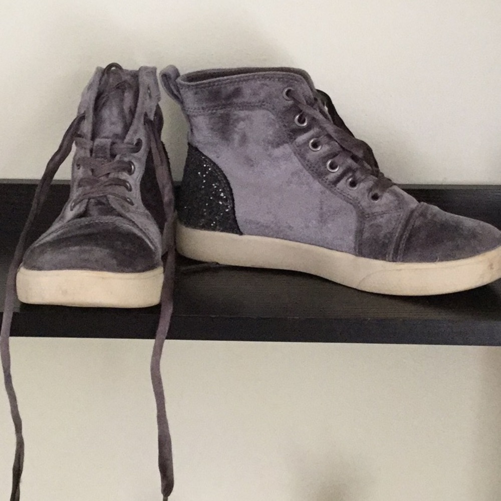 Velvet Hightop Glitter Sneakers